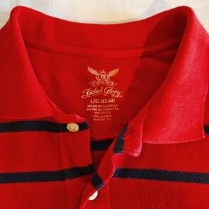 Red and Black Striped Polo